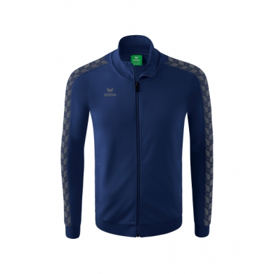 Erima Sportjacke Essential Team Tracktop - bequem, Rippbündchen, Seitentaschen - navyblau/grau Herren